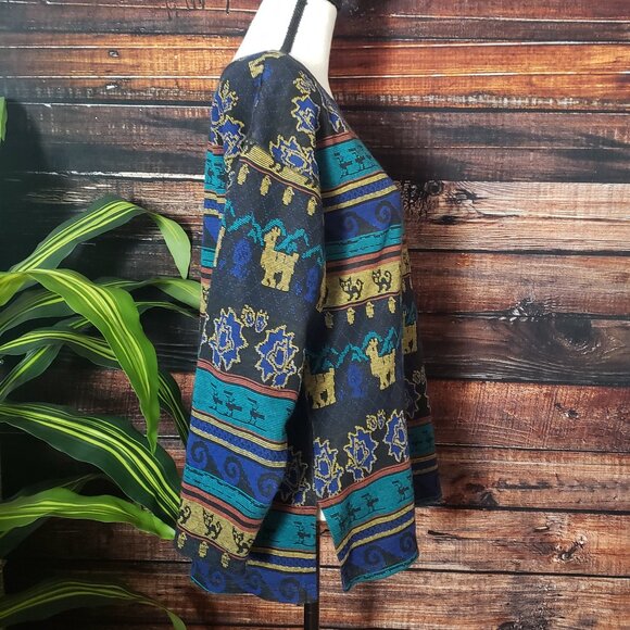 Vintage Top Melrose Knits by Christian De Castlenau Long Sleeve Bohemian Knit - Picture 3 of 8